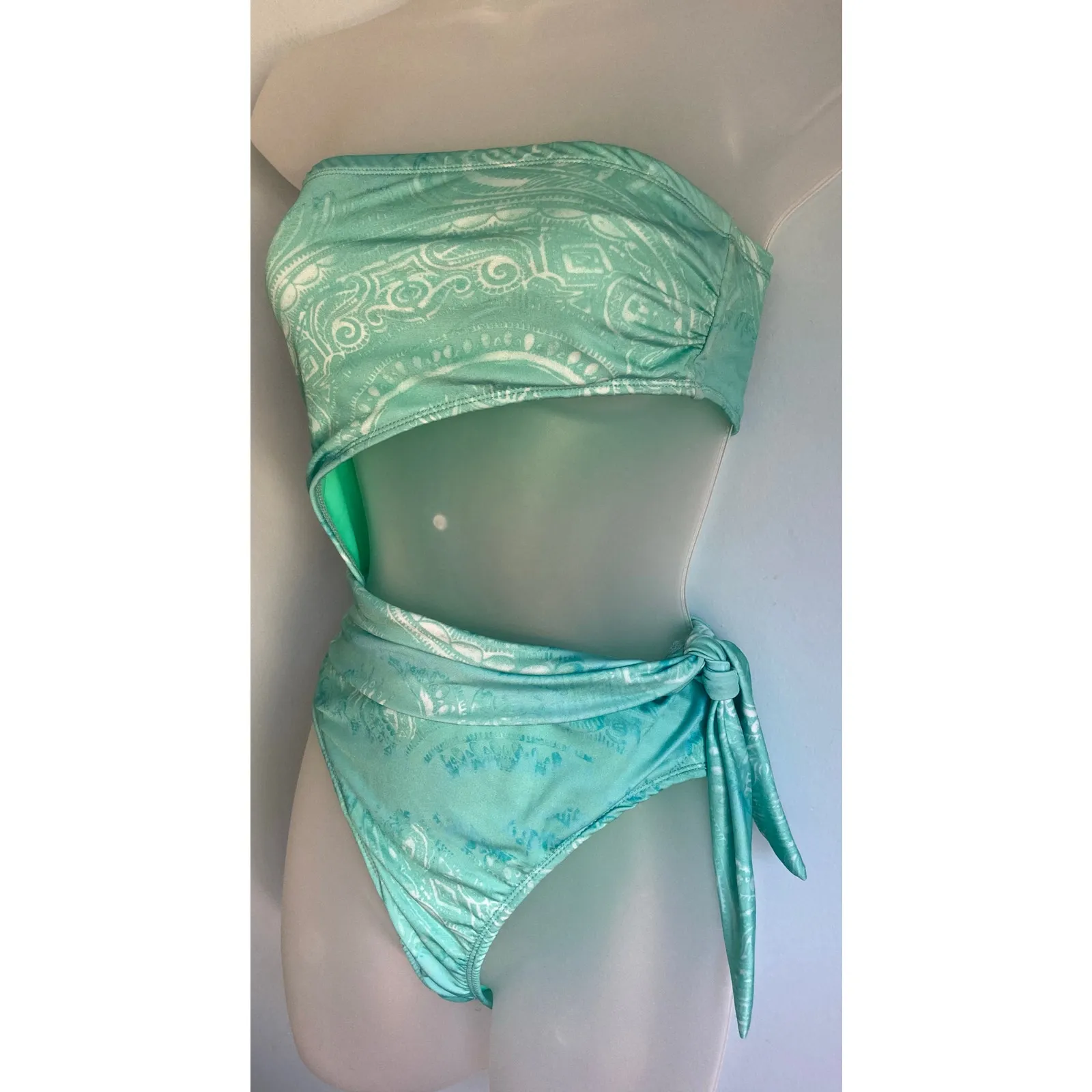 Ramy Brook Swimsuit One Piece Cut Out Medium Green NWT - Image 4