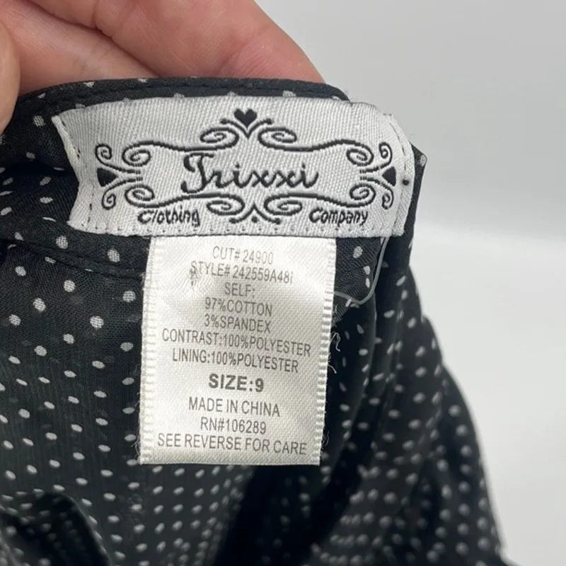 Y2X Trixxi Polka Dot Sheer Dress 9 Ruffle Retro Lorelai Gilmore Pinup Babydoll - Image 9