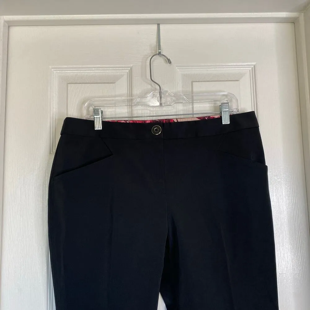 TED BAKER Black Dress Pants Tapered Pleated Professional Office Business Large - Image 3