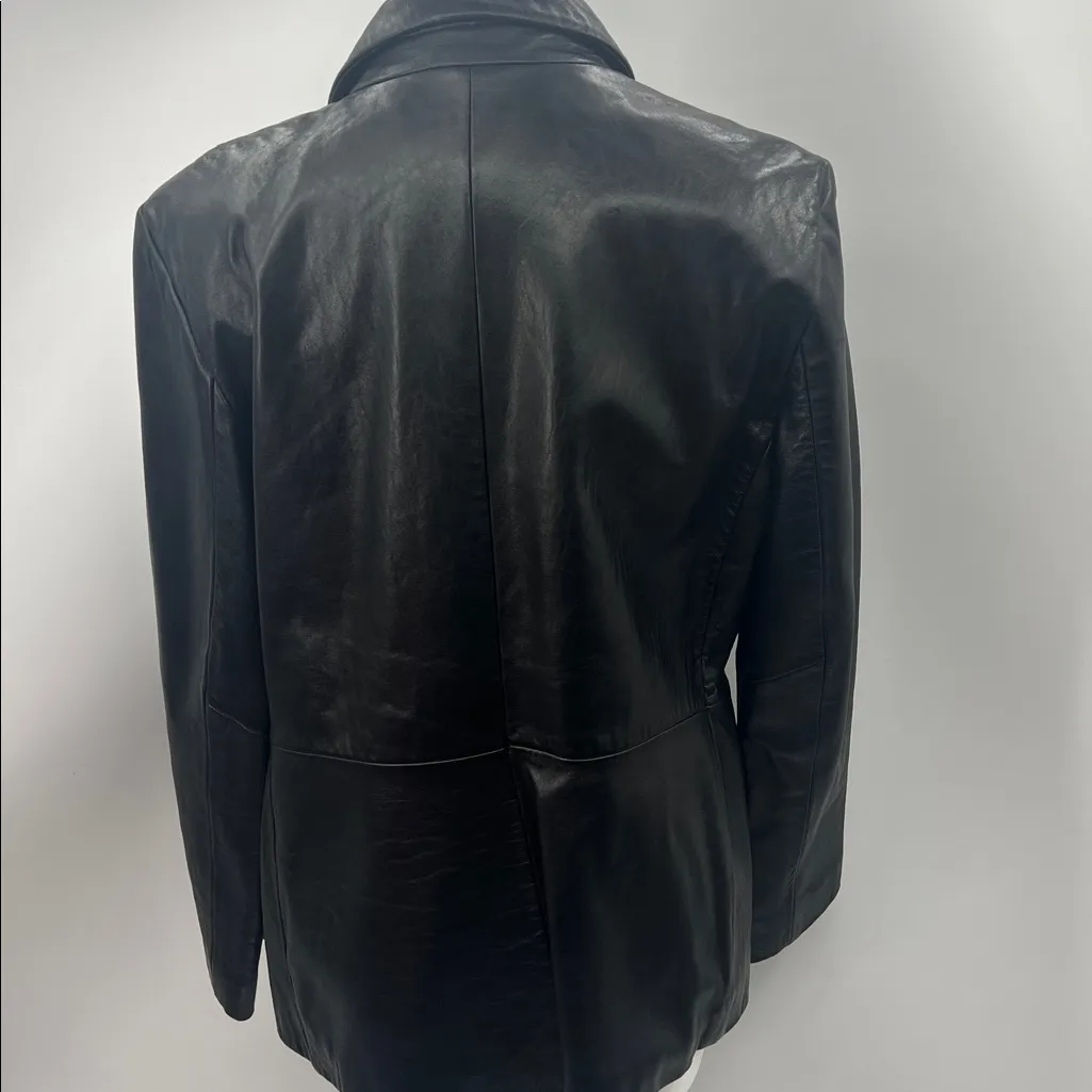 Nine West Black Leather Jacket for Women XL - Image 6