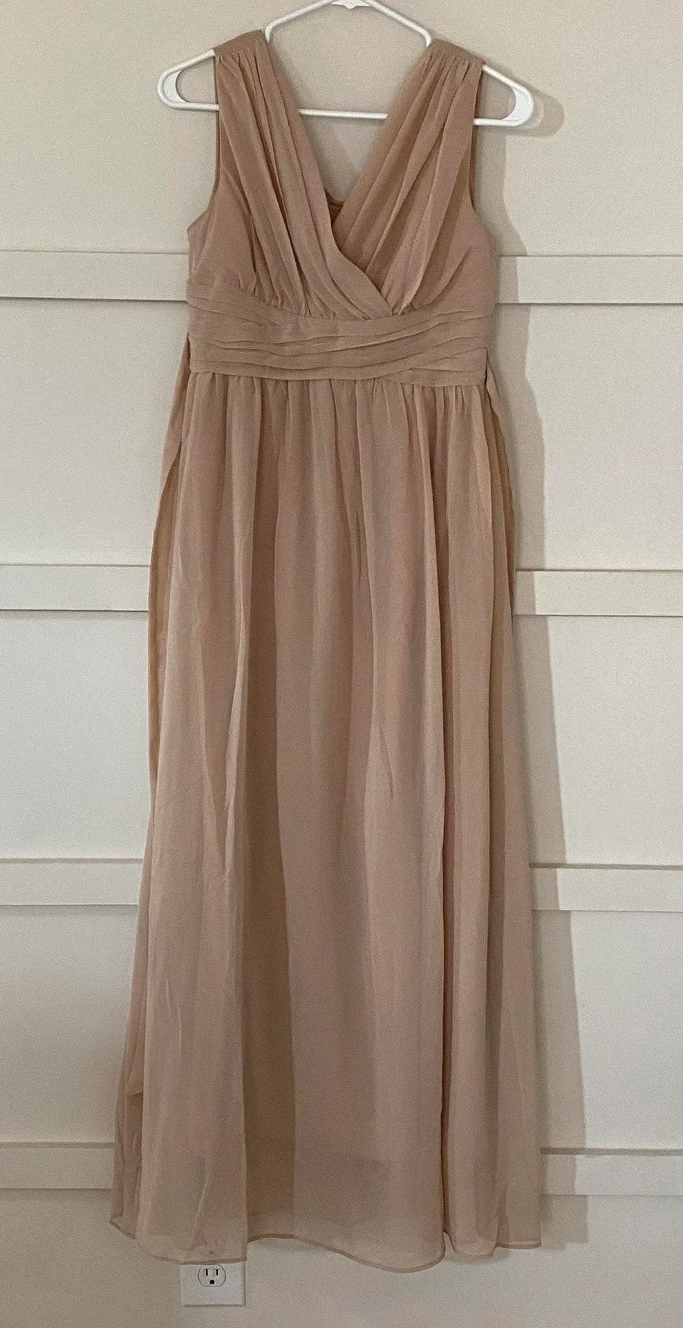 Bridesmaid Dress Worn ONCE Tan - Image 3