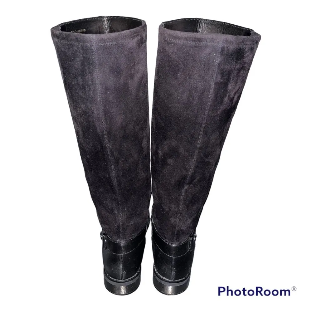Cole Haan Black Leather Adler Tall Riding Boots - Image 6