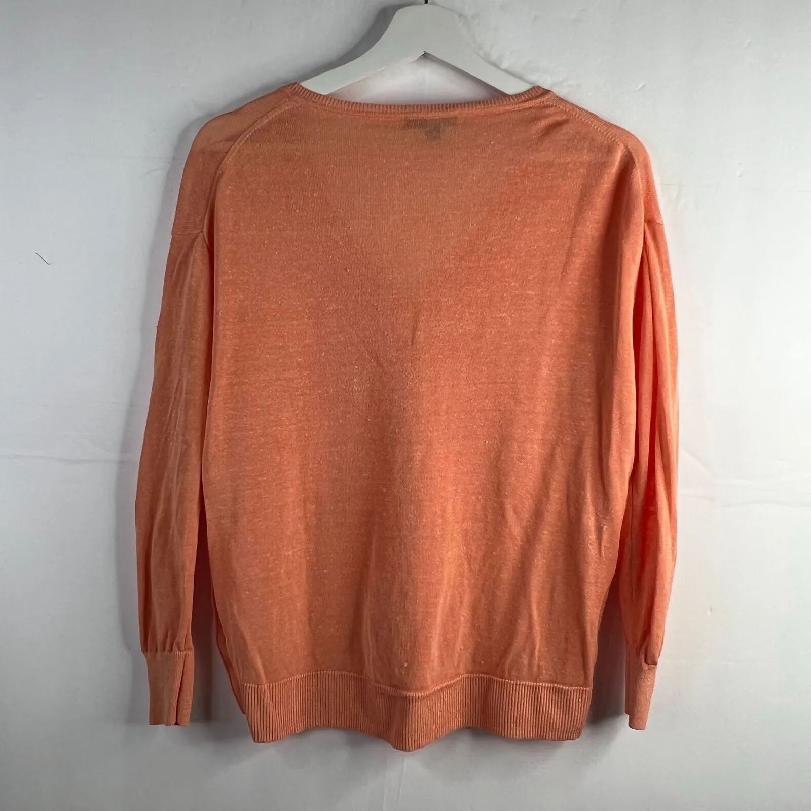 J. Crew Women's M Sweater Side Button Linen Blend V - Image 11