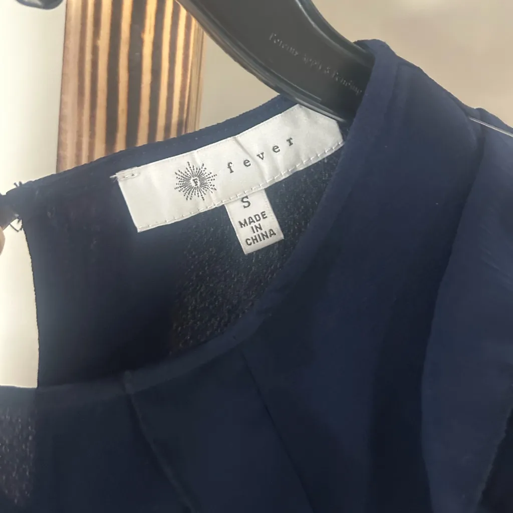 Fever Women’s Blue Long Sleeve Ruffle Blouse – Size Small NWT - Image 6