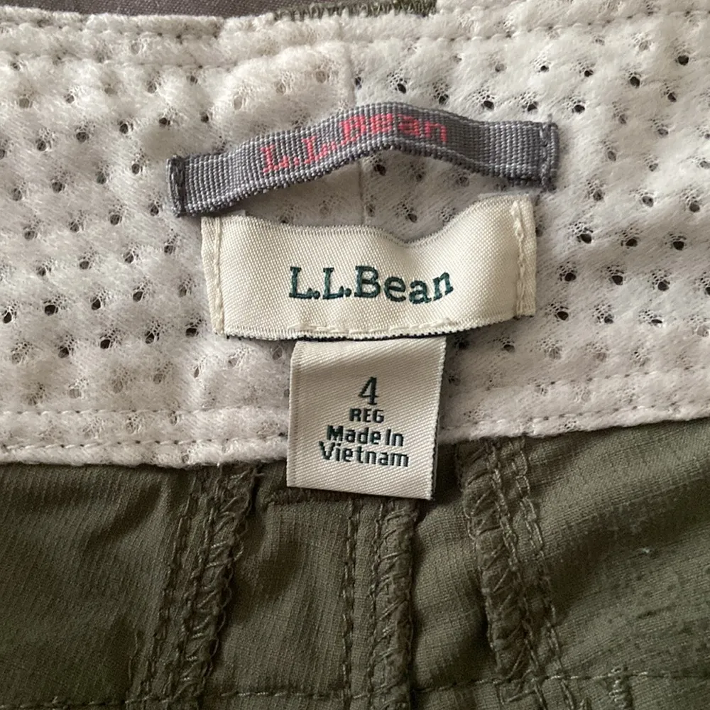 L.L. Bean Green Nylon Cargo Hiking Shorts Size 4 - Image 5