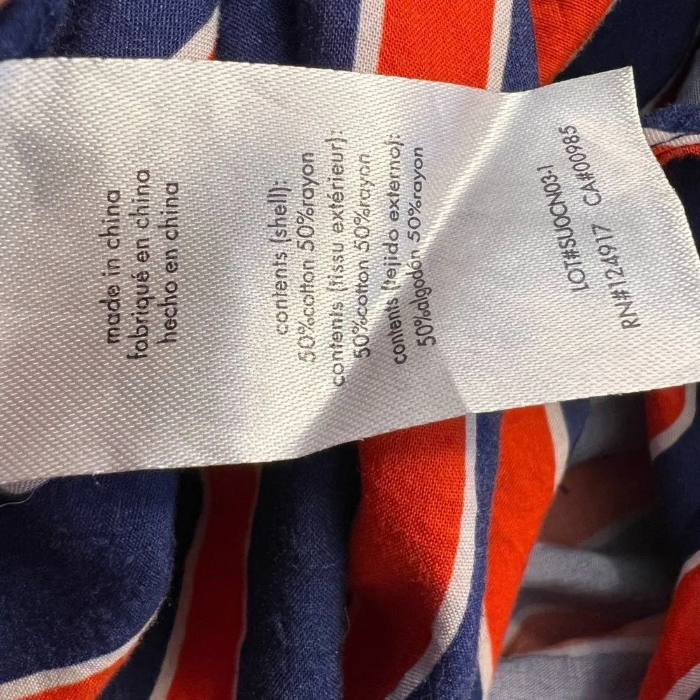 Weworewhat We Wore What Blue Red Striped Long Sleeve Wrap Dress Size Medium - Image 3