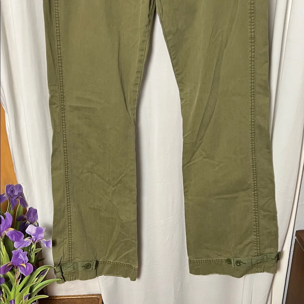 Lucky Brand Y2K Women's Dungarees Olive Green Utility Pants Size 8/29 - Image 3