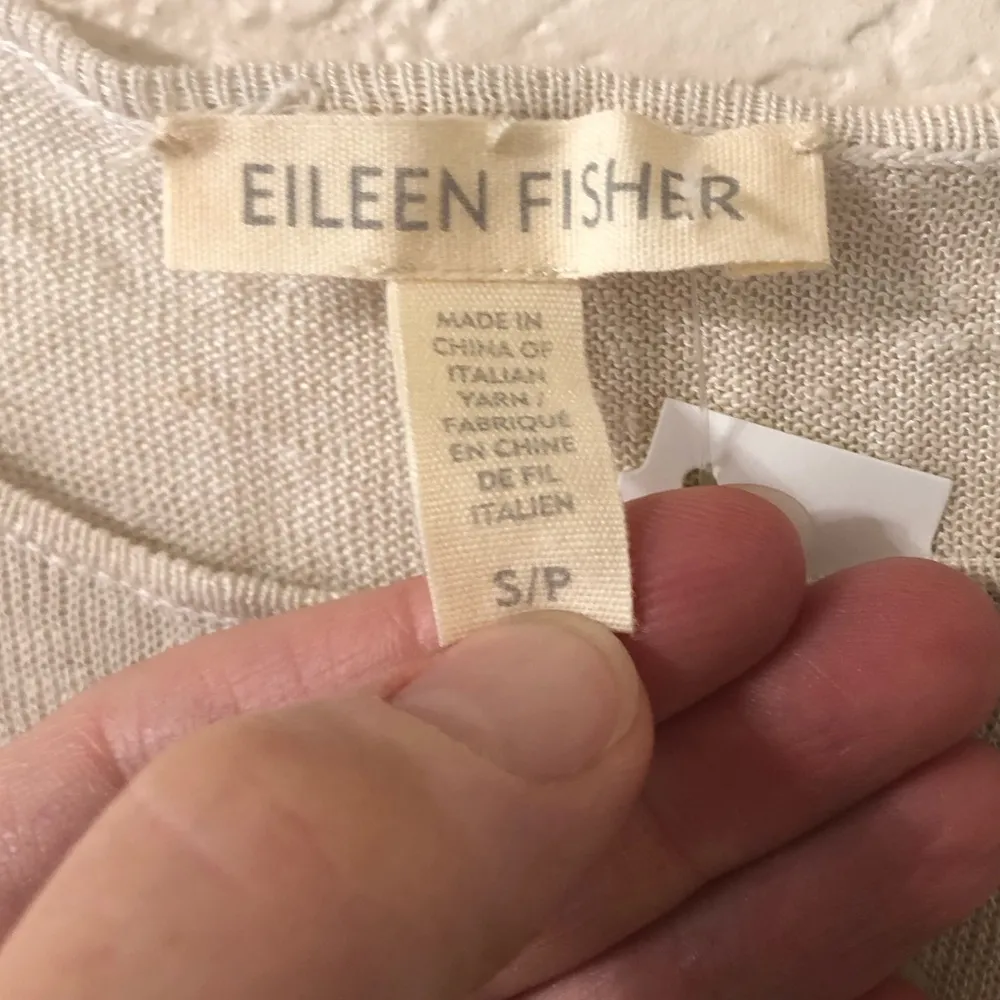 Eileen Fisher Cream White Linen Tunic Dress Top - Size S/P - Image 3