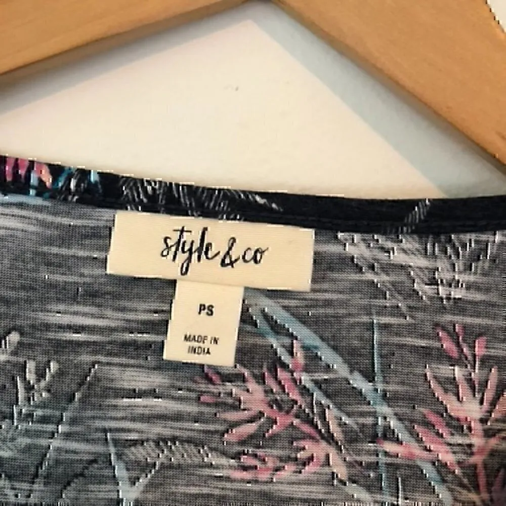 NEW STYLE CO PETITE Mixed Print Tie Tank Top Blue Pink Aztec Tribal Boho Lace PS - Image 5