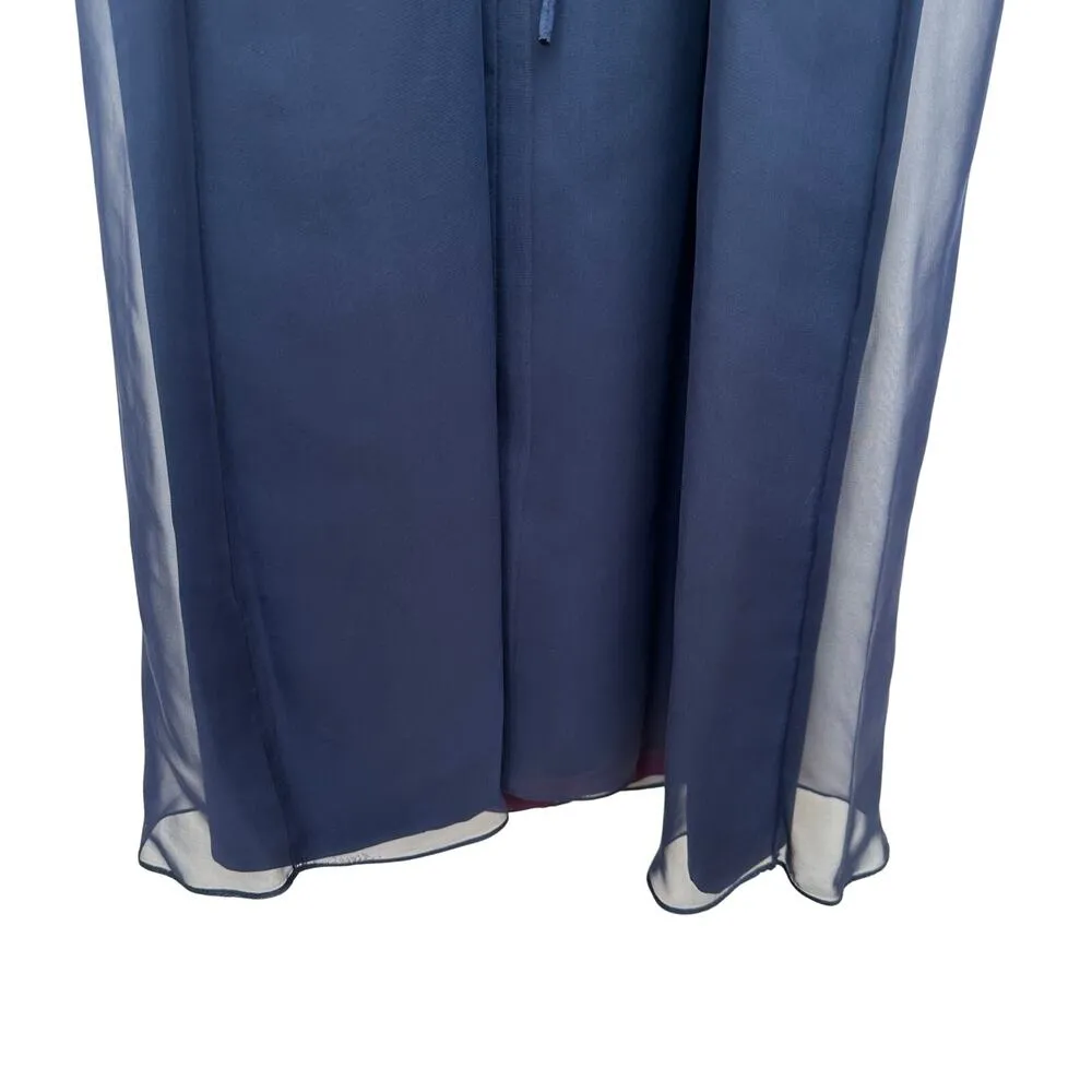 Vera Wang Navy Blue Floor Length Gown – Size 12 - Image 4