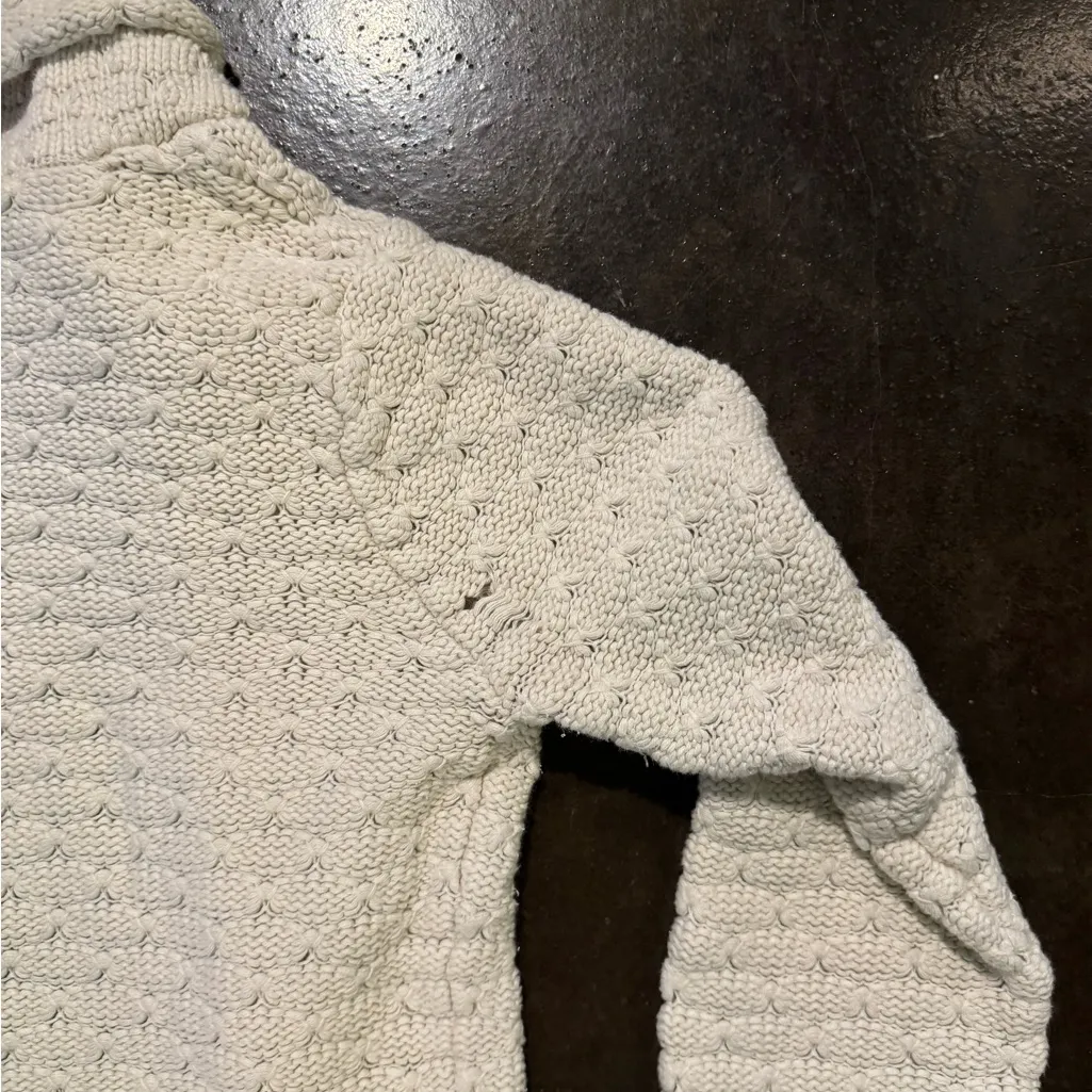 Cream Textured Open Cardigan - Image 5