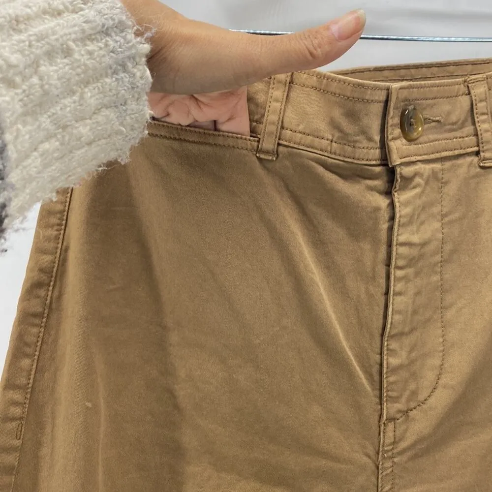 Everlane khaki high waisted wide leg cropped pants office casual size 4 - Image 5