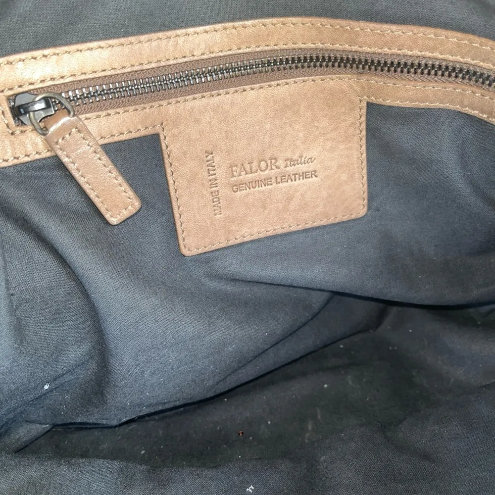 Falor leather woven large top handle handbag Black - Image 8