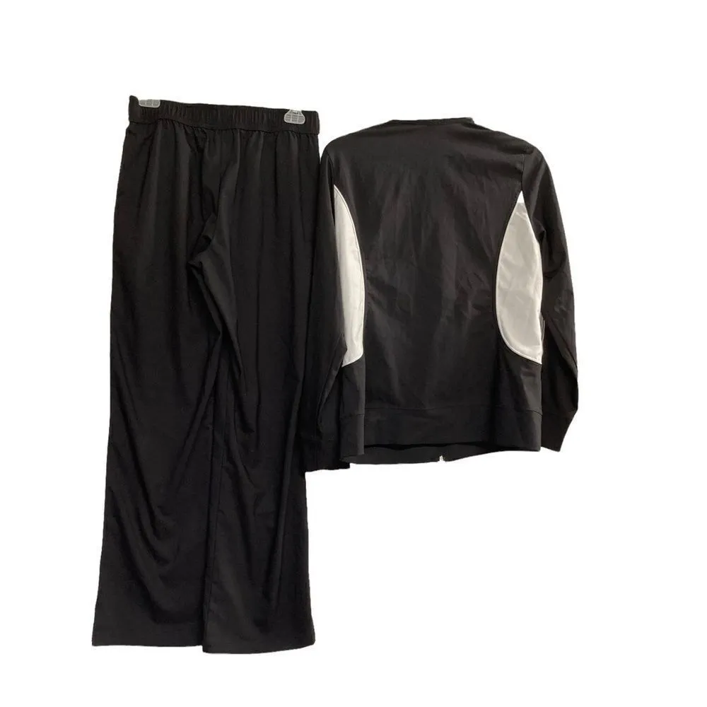 SB ACTIVE, Jogging Suit, Black & White, Jacket Size Medium, Pants Size Small - Image 2