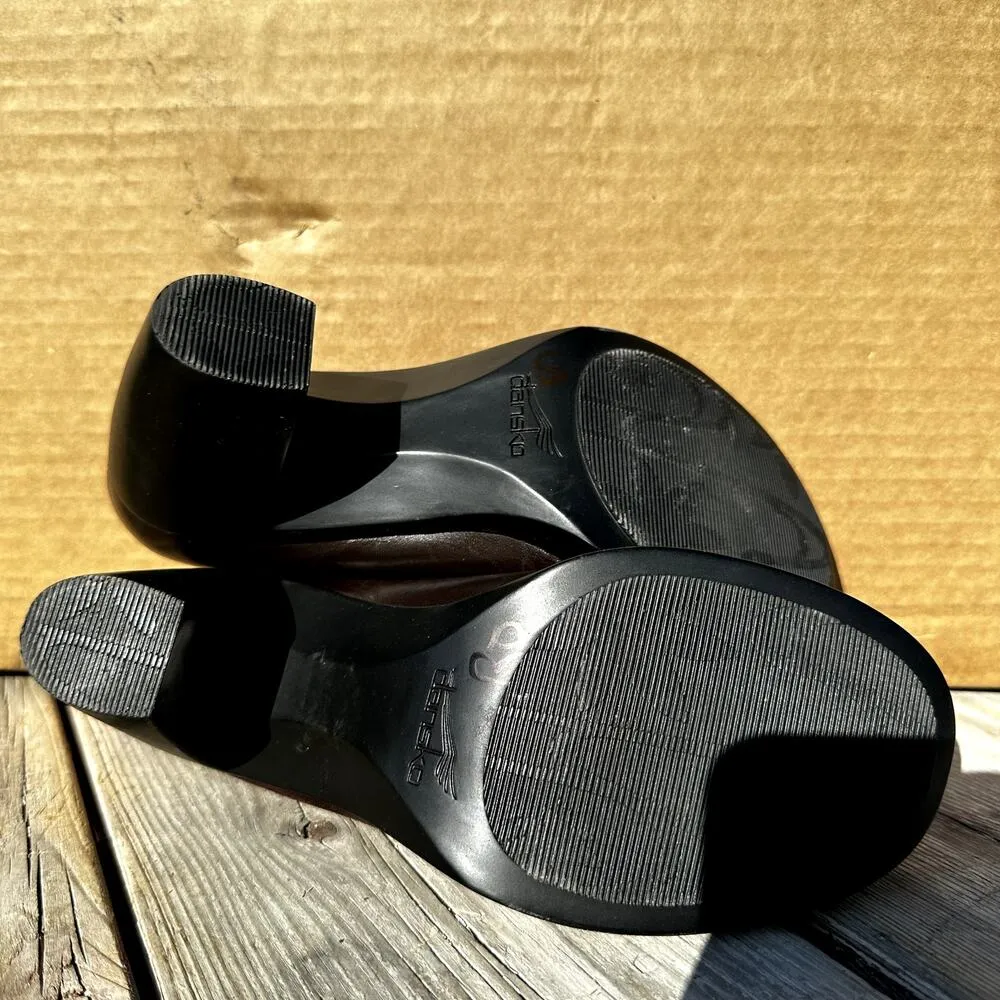 Dansko Tuttie Suede Heels Comfort Suede Leather Pump 3" Block Heel Brown 7 - Image 7