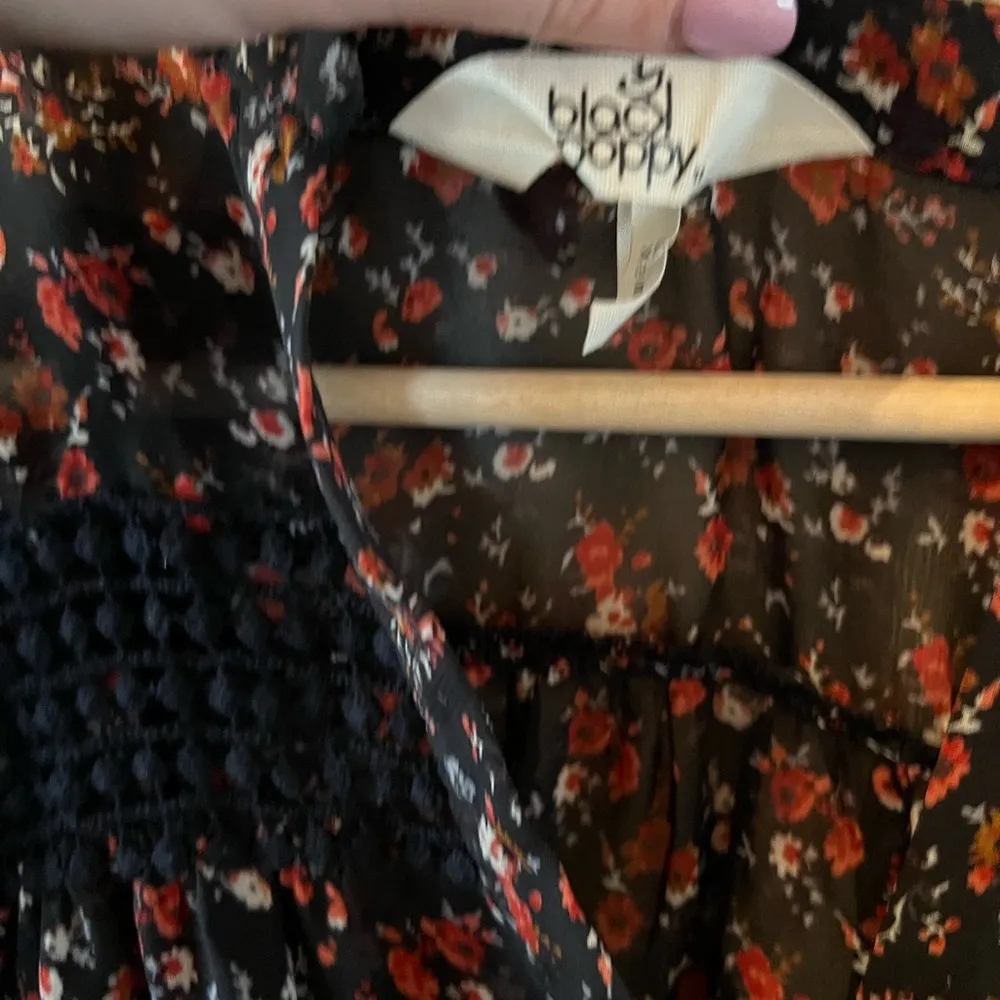 Black Poppy Floral Dress - Image 3