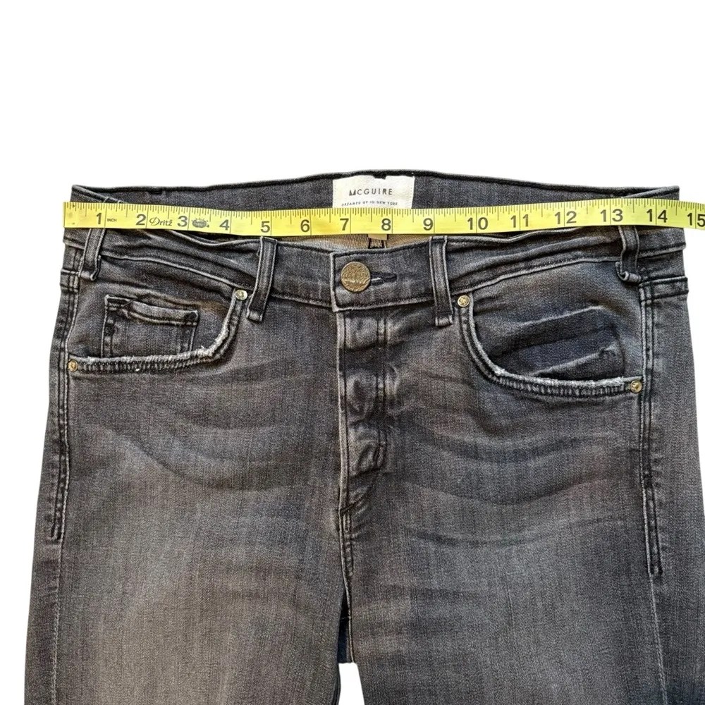 MCGUIRE Cropped Valetta Jeans with Raw Hem in Rialto Gray, Sz 30 - Image 12