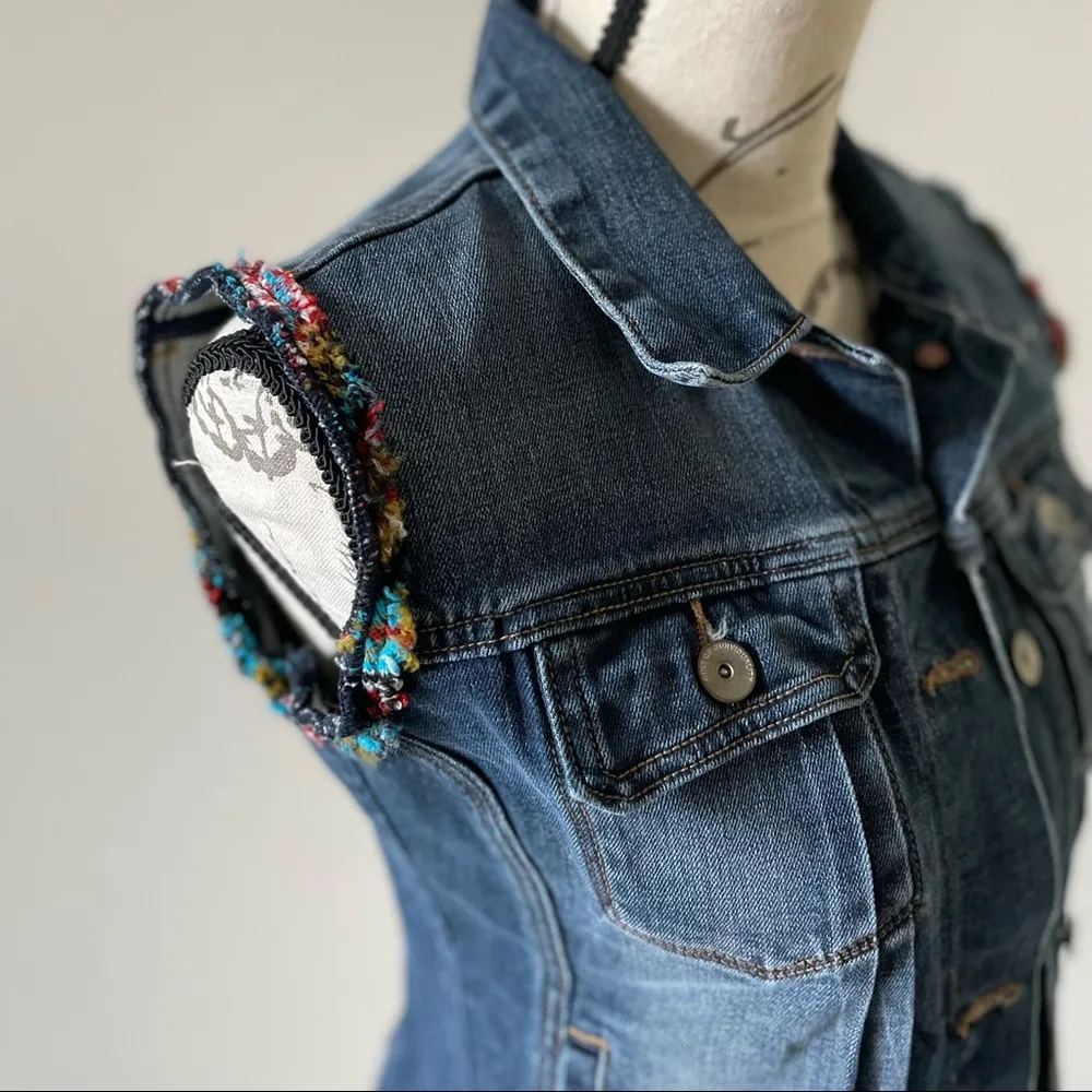 Cult of Individuality Blue Jean Vest - Image 2