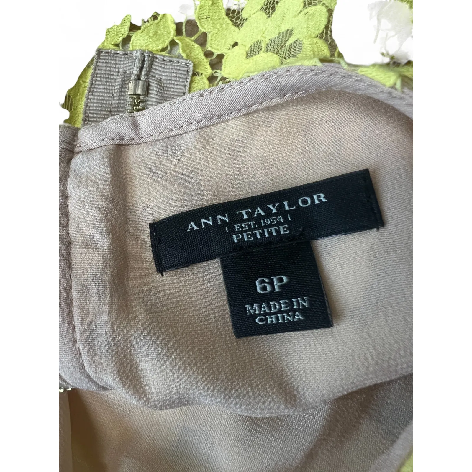 LOFT Ann Taylor | 6/ M | Lace Top Sheer Layer Sleeveless Blouse Yellow Women's - Image 6