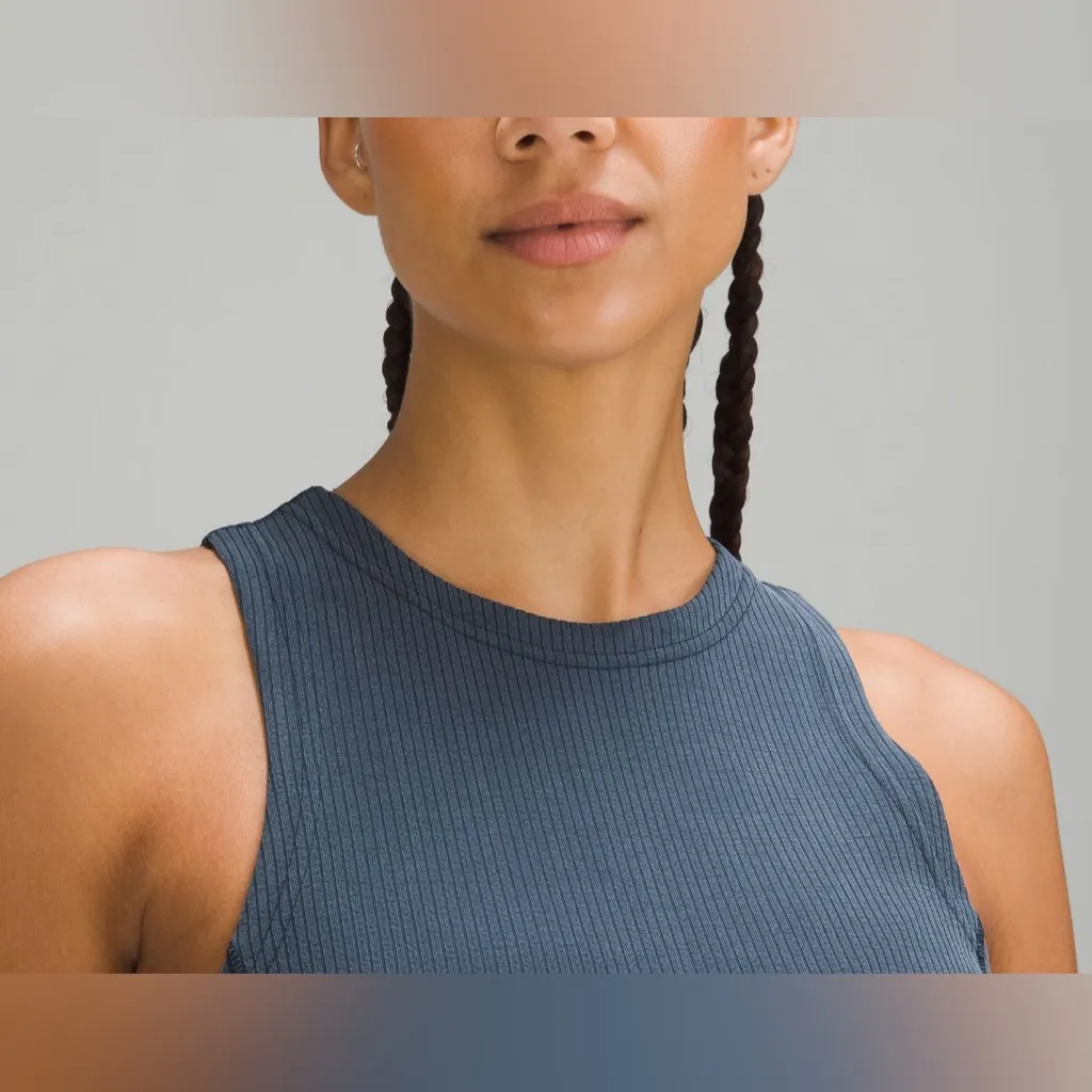 NWOT Lululemon Ribbed Softstreme Slim-Fit Tank Dress - True Navy - size 2 $138 - Image 5