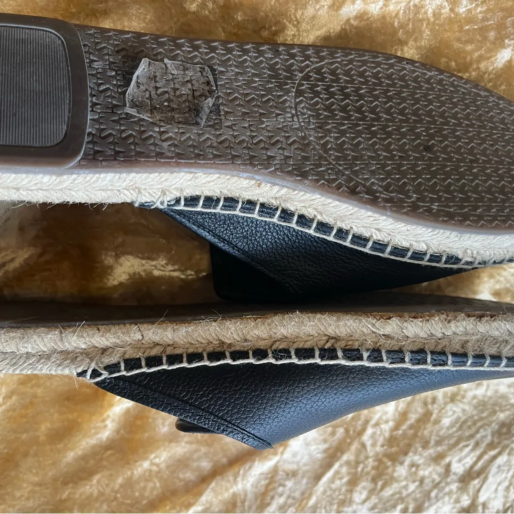 Michael Kors Black and Beige Espadrille Mules - Image 6