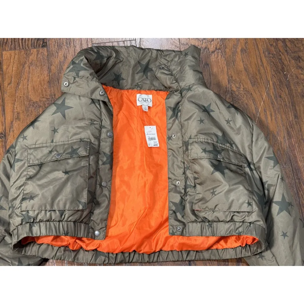 NEW Cato Women XL Puffer Jacket Olive Green Quilted Winter Coat Insulated Warm - Image 12