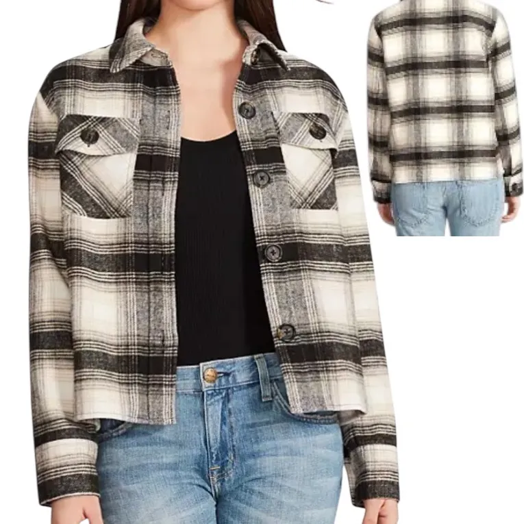 BB Dakota STEVE MADDEN Checkered Shirt Jacket Sz S - Image 2