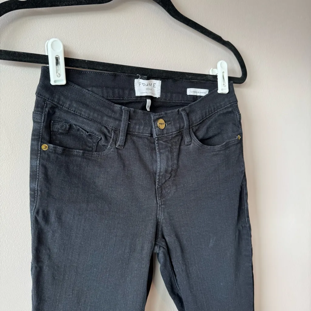 Frame Women’s Le Skinny de‎ Jeanne Mid Rise Black Denim Jeans Size 26 - Image 8