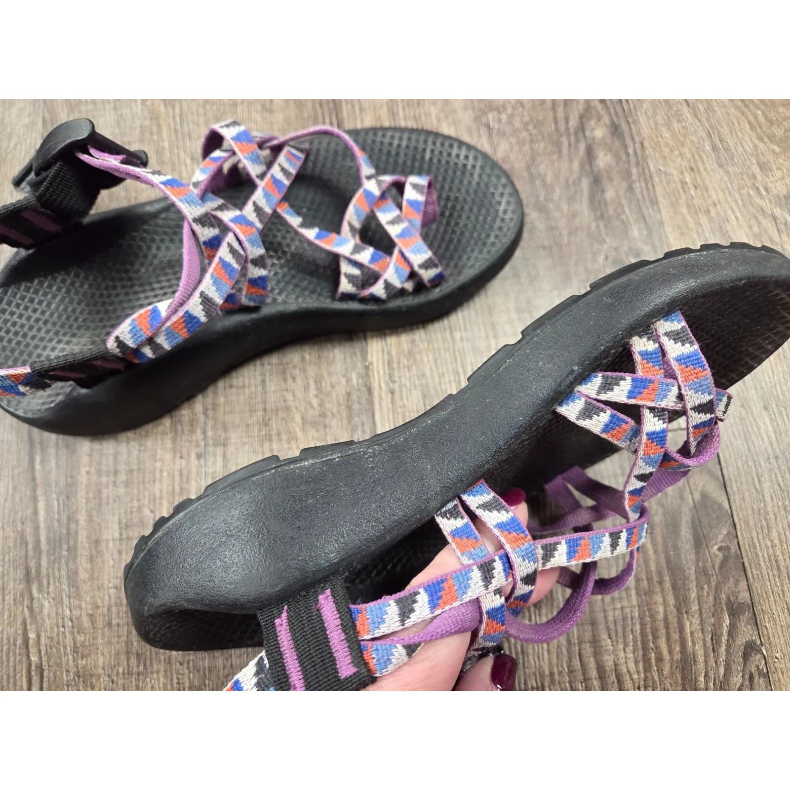 Chaco's ZX2 Classic Strappy Sandals Camper Purple J105514 Size 6 Shoes - Image 8