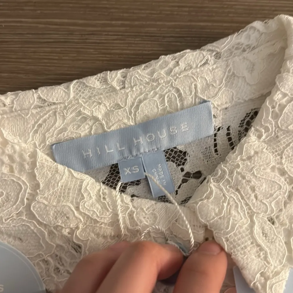 NWT HILL HOUSE HOME The Lace Laura Dress in White Lace Size XS - Image 8