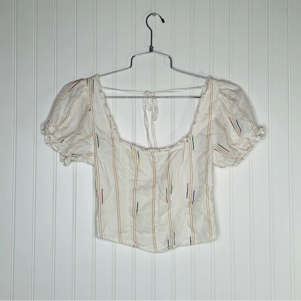 Striped Seratonin Smocked Crop Top - Image 2