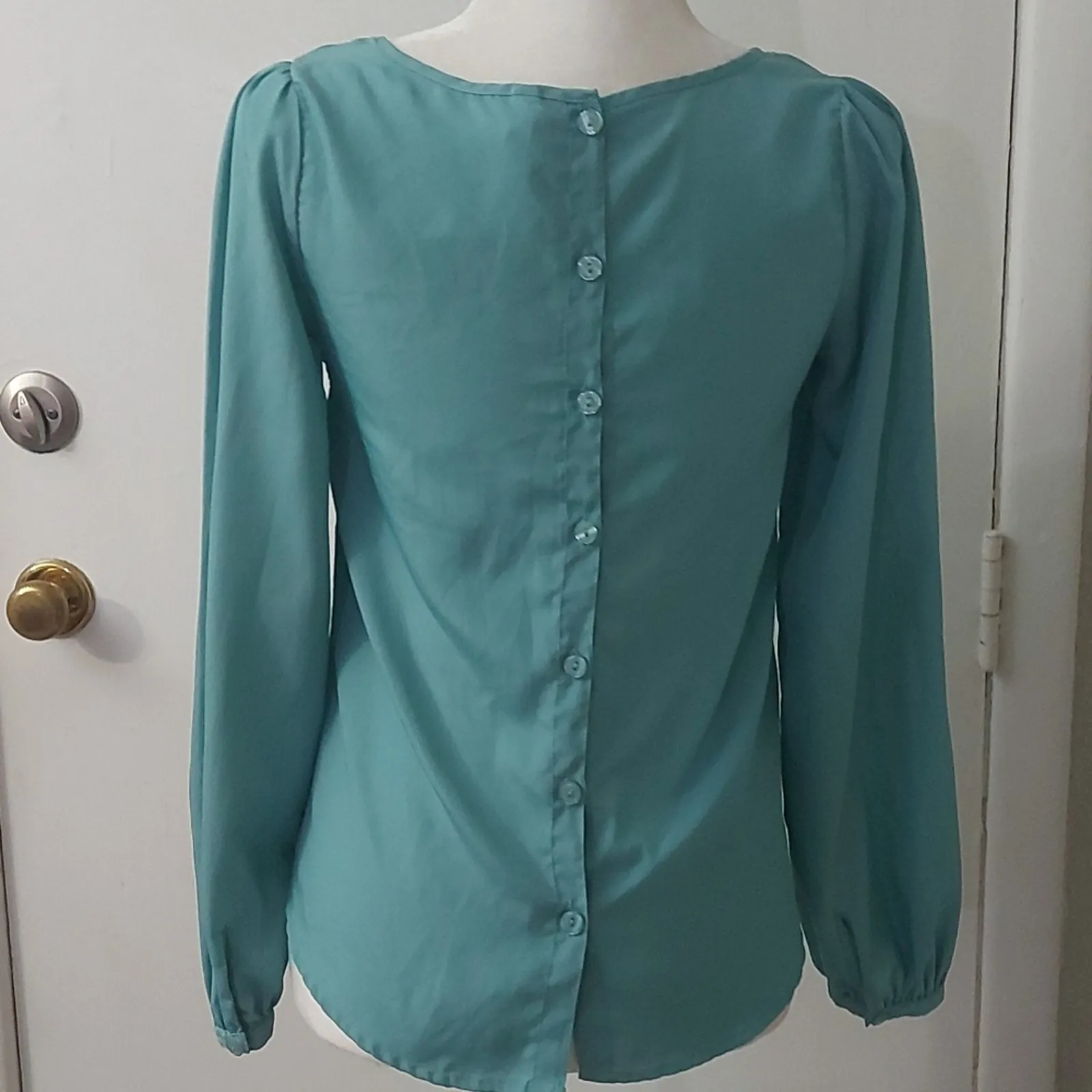Xhilaration Women's Blue Cut Out Blouse XS Bohemian Castlecore Corporate Siren - Image 4