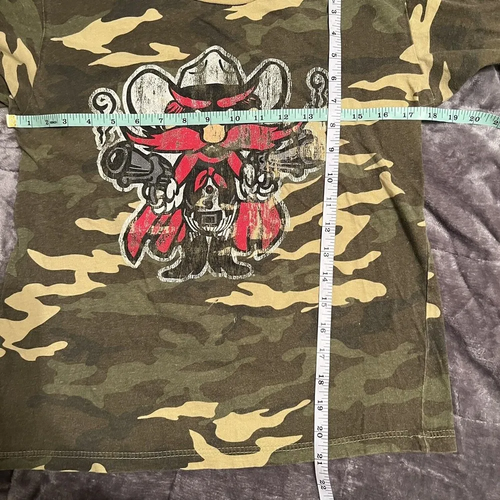 Texas Tech Football Raider Red Camo Distressed Babydoll Tee T - Image 11