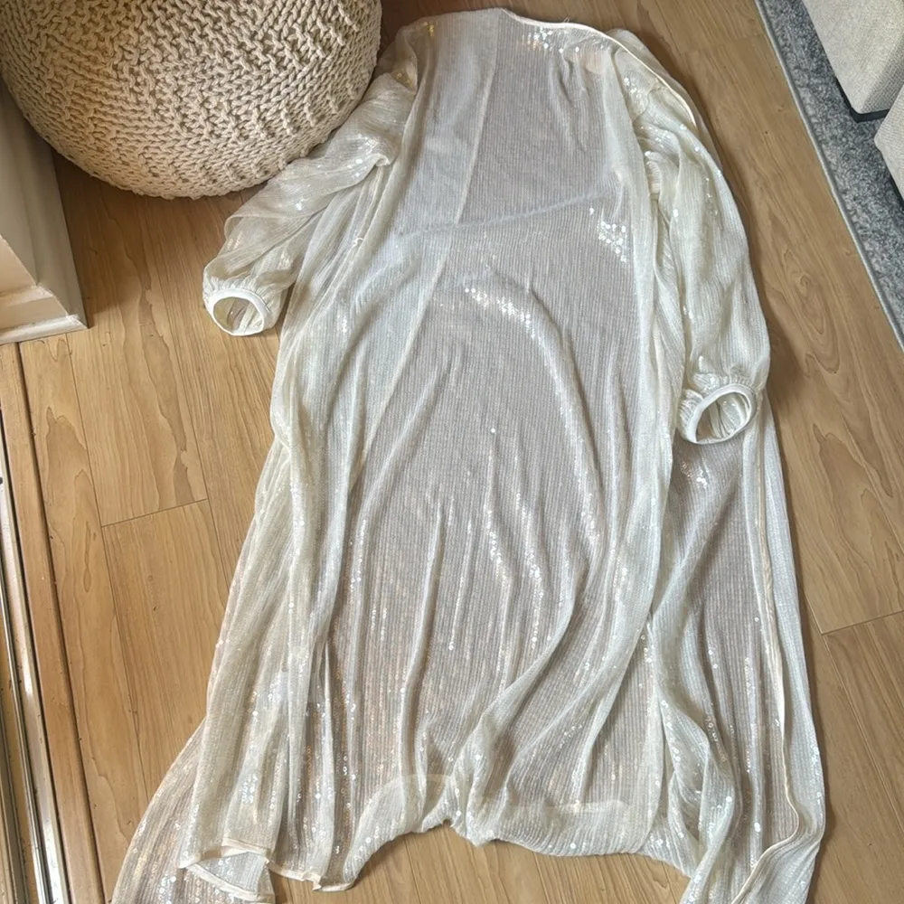 Hutch  Cream Sequin Long kimono - Image 3