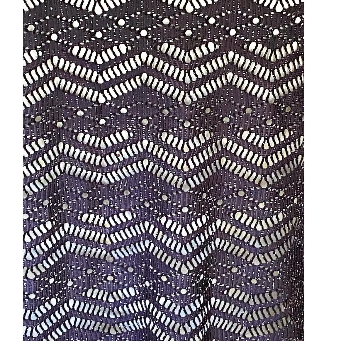 R & M RICHARDS Long Thin Black & Silver Cardigan Sweater ~ 8 - Image 7