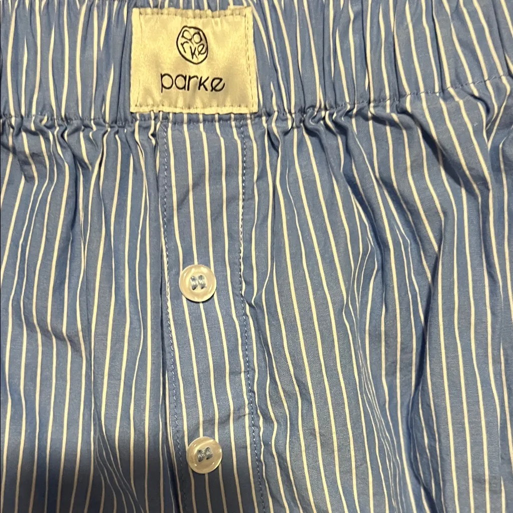 Parke Blue and White Striped Pants Size XS - Image 4