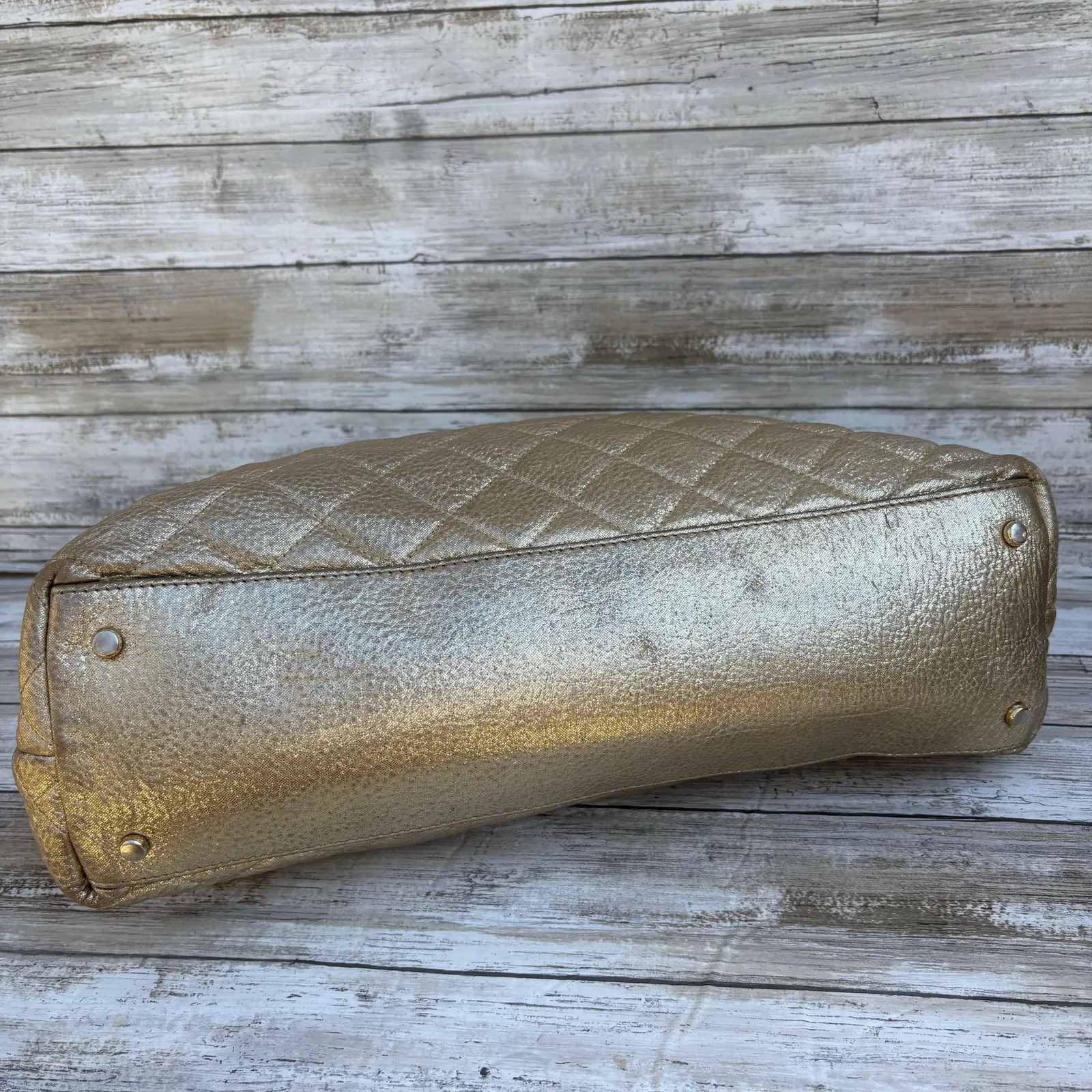 Kate Spade  Purse Gold Coast Quilted Leather Metallic Shimmer Tote Large Glam - Image 6