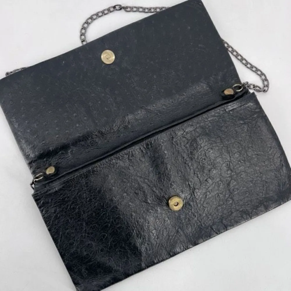 Topshop Etui London‎ Embossed leather Black Crossbody Clutch - Image 3