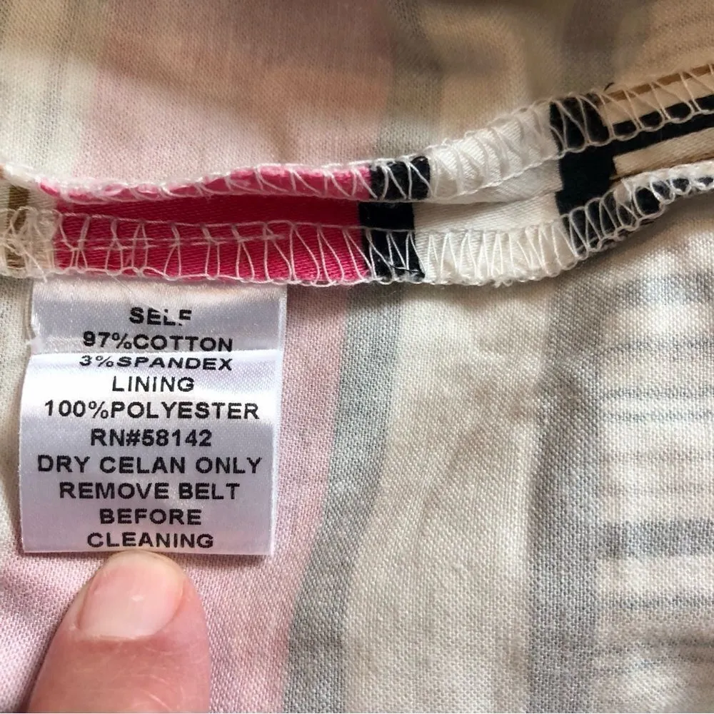 London Times One Strap Off The Shoulder Pink, Black, and White Dress Size 4 - Image 11