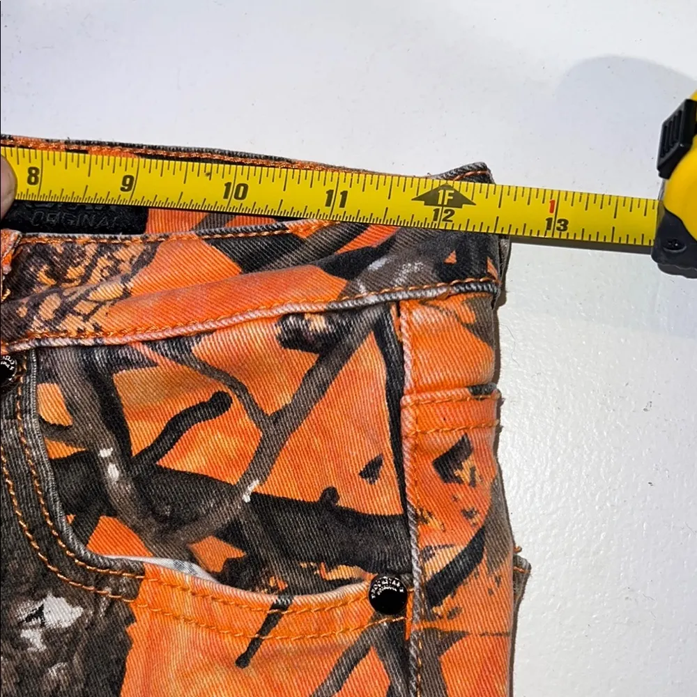 Rockstar Vibrant Orange and Black Jeans with Distressed Details Size XS - Image 4
