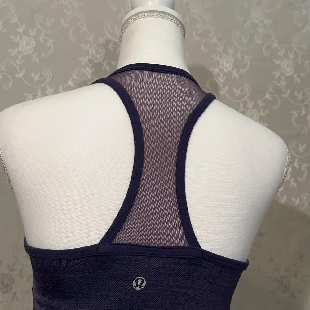 Lululemon Not So Deep V Neck Racerback Mesh Sports Bra Size 6/8 Purple - Image 5