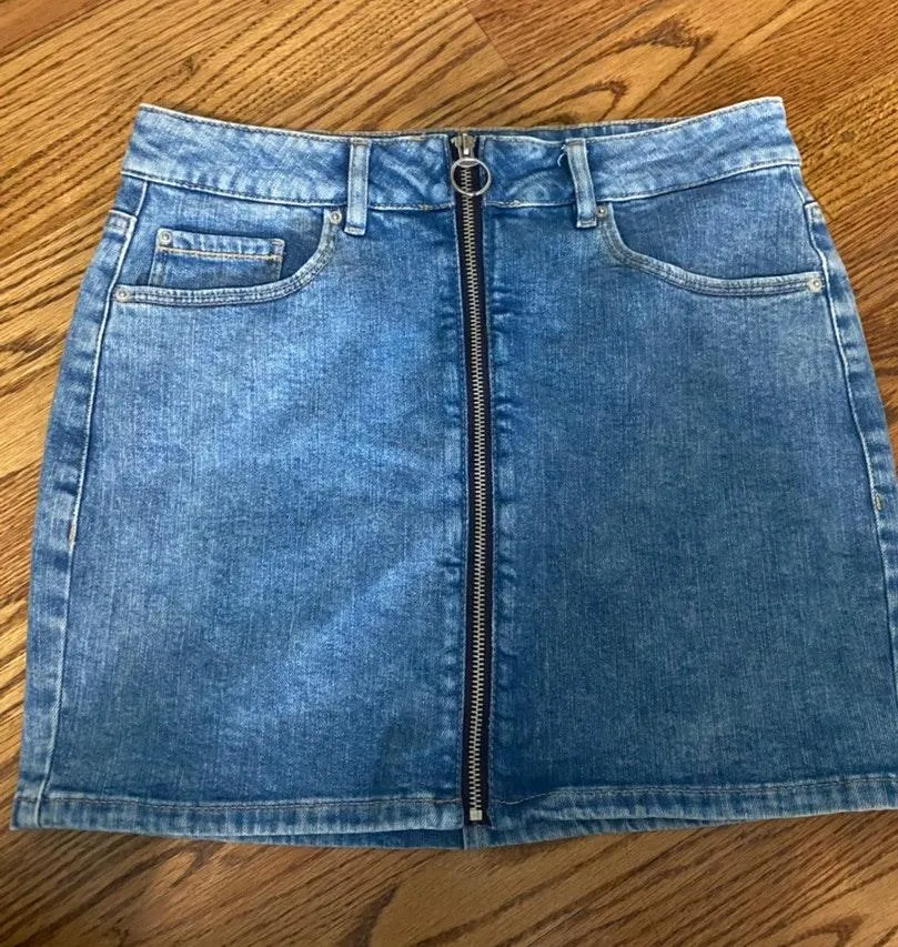 Garage Zip Front Denim Skirt  - Image 3
