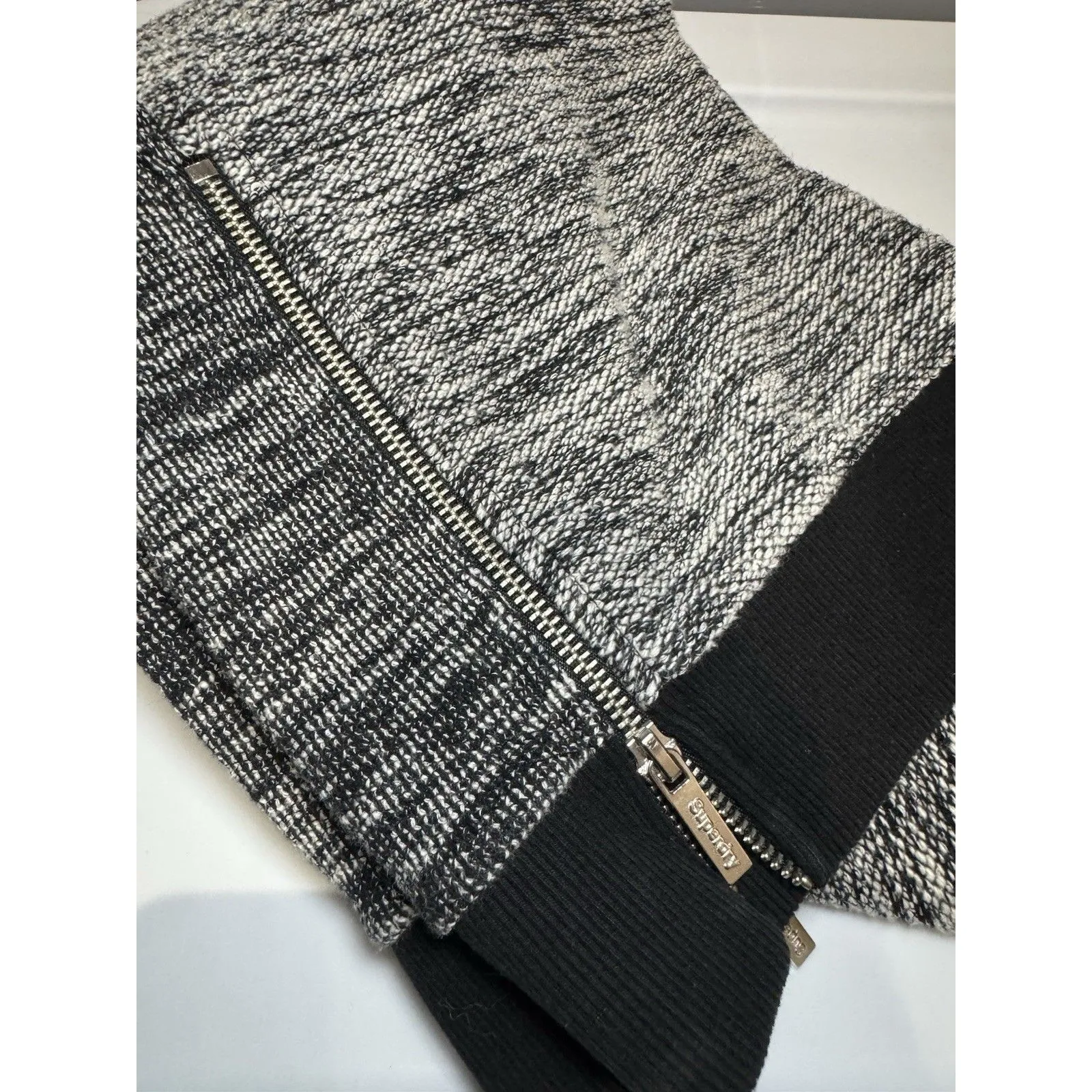 Superdry Dress Womens Medium Black Gray Cut & Sew Sweatshirt Dress Streetwear - Image 9