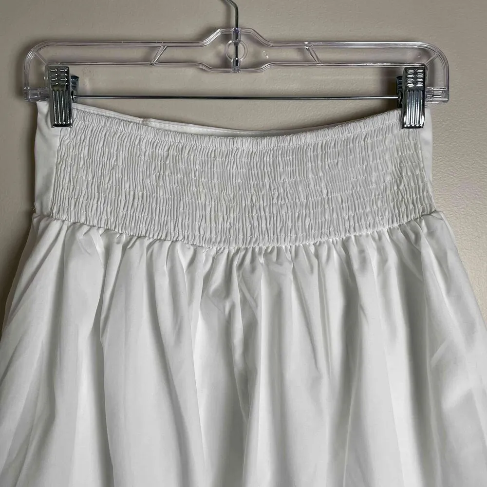 NWT Womens High Waisted Maxi Skirt White Long Flowy Medium - Image 2