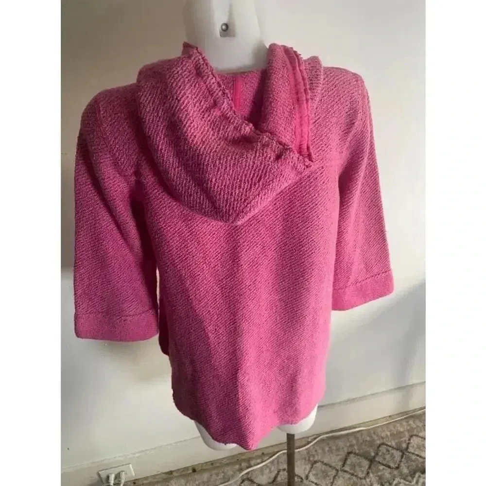 Women's Soft Surroundings‎ Pink Textured 3/4 Sleeve Pullover Sweater Small 0142 - Image 8