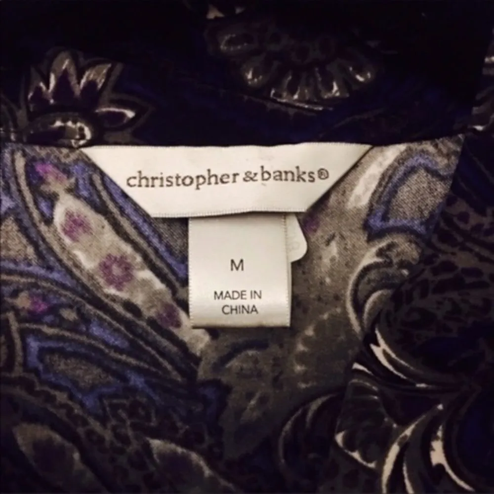 Christopher & Banks SZ M paisley zip up - Image 3