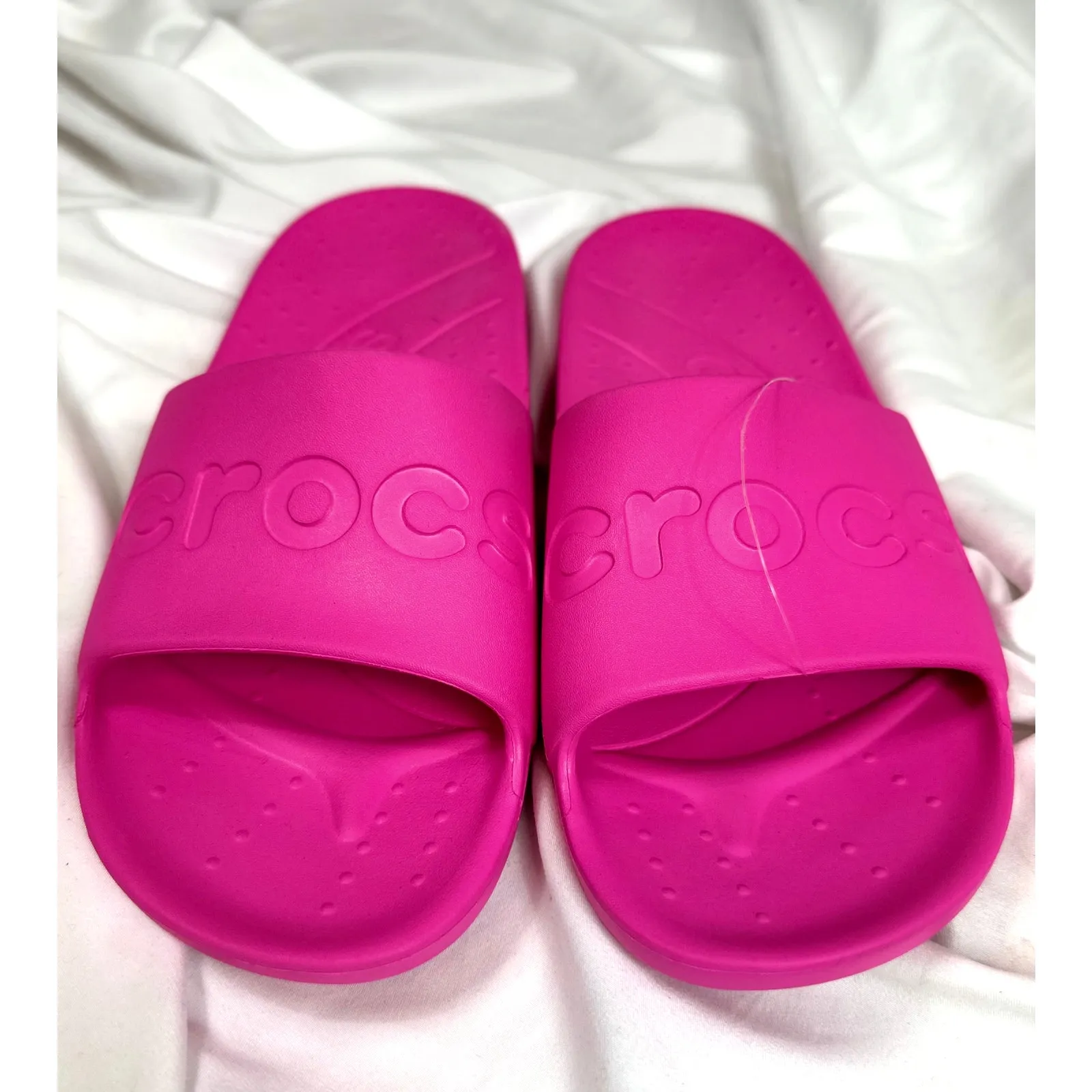 Crocs Unisex Slide Sandals Vivid Pink 10 - Image 5