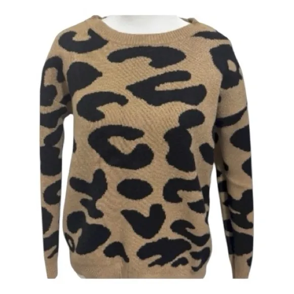 Leopard Print Sweater - Tan and Black - Image 4