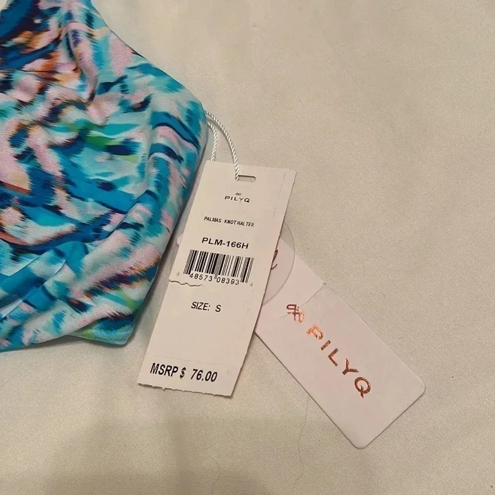 PILYQ Knot Tank top like Bikini Top blue - Image 3