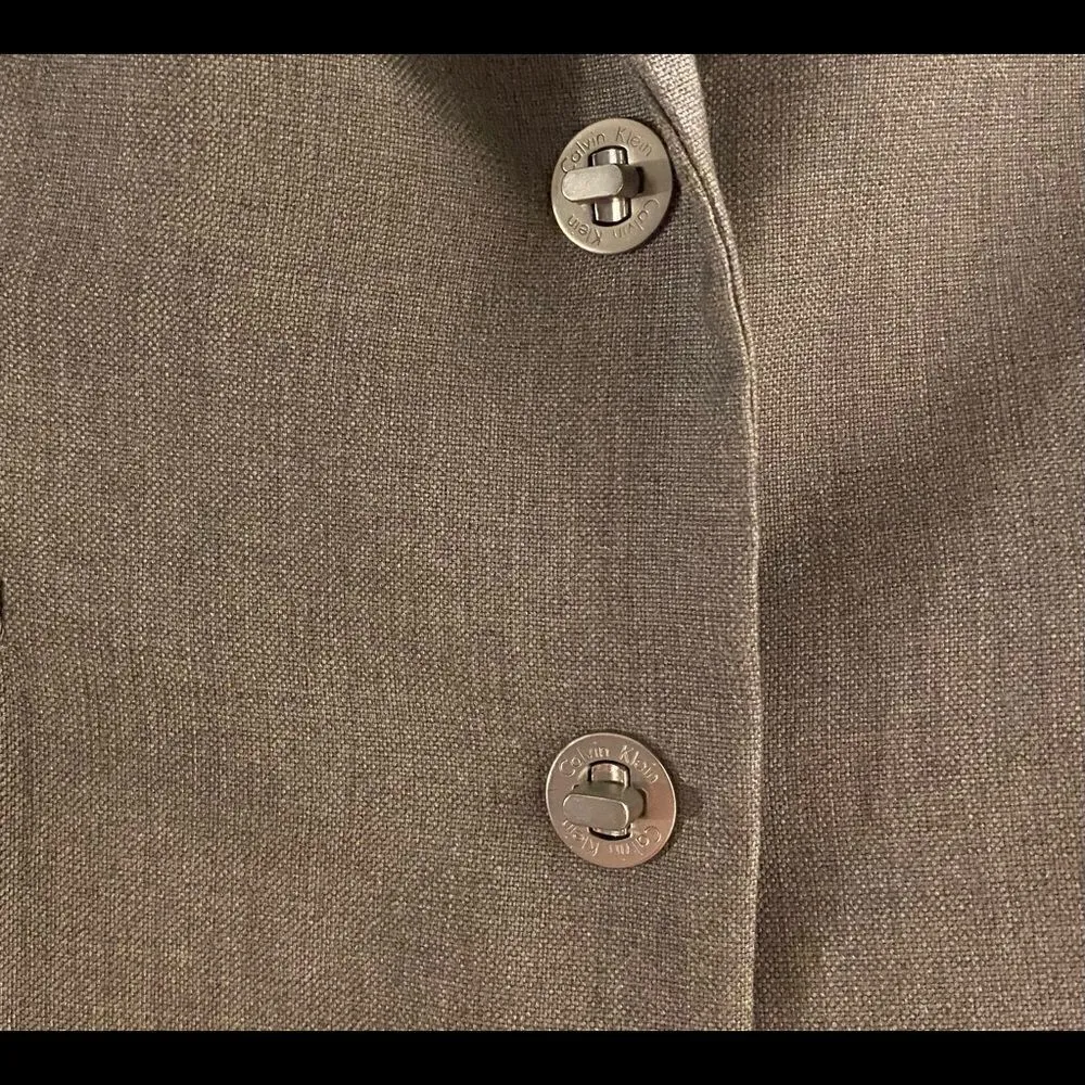 Calvin Klein Gray Blazer Size 4 - Image 2